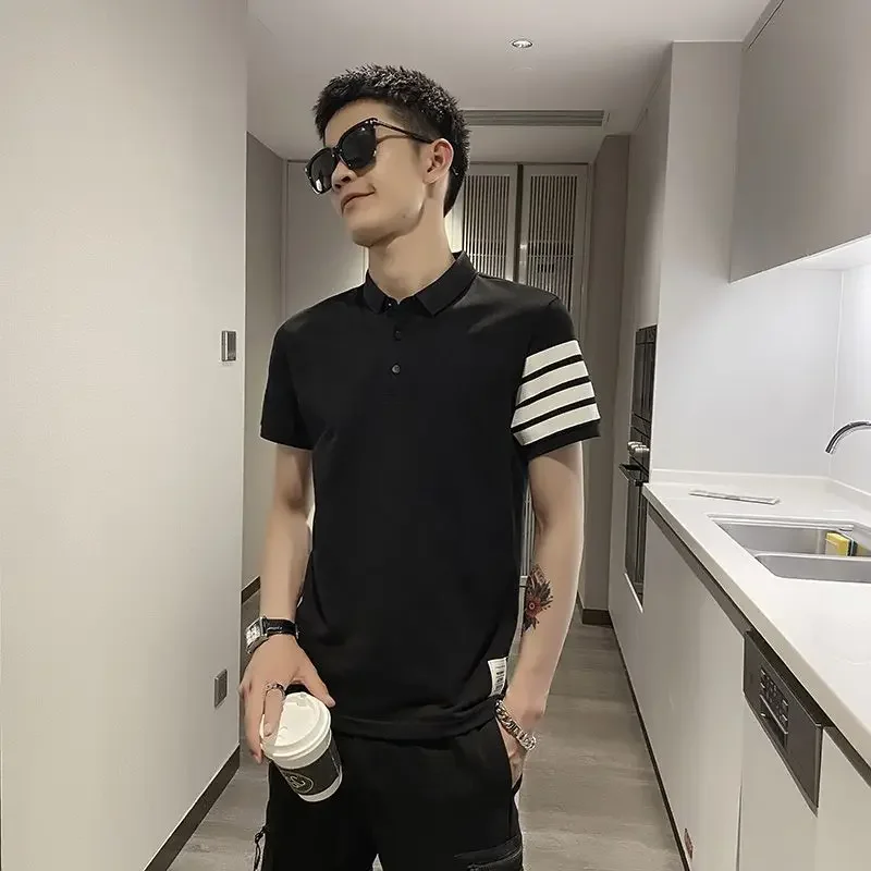 Summer Clothing Cheap - Top Graphic Polo Shirts Striped Man