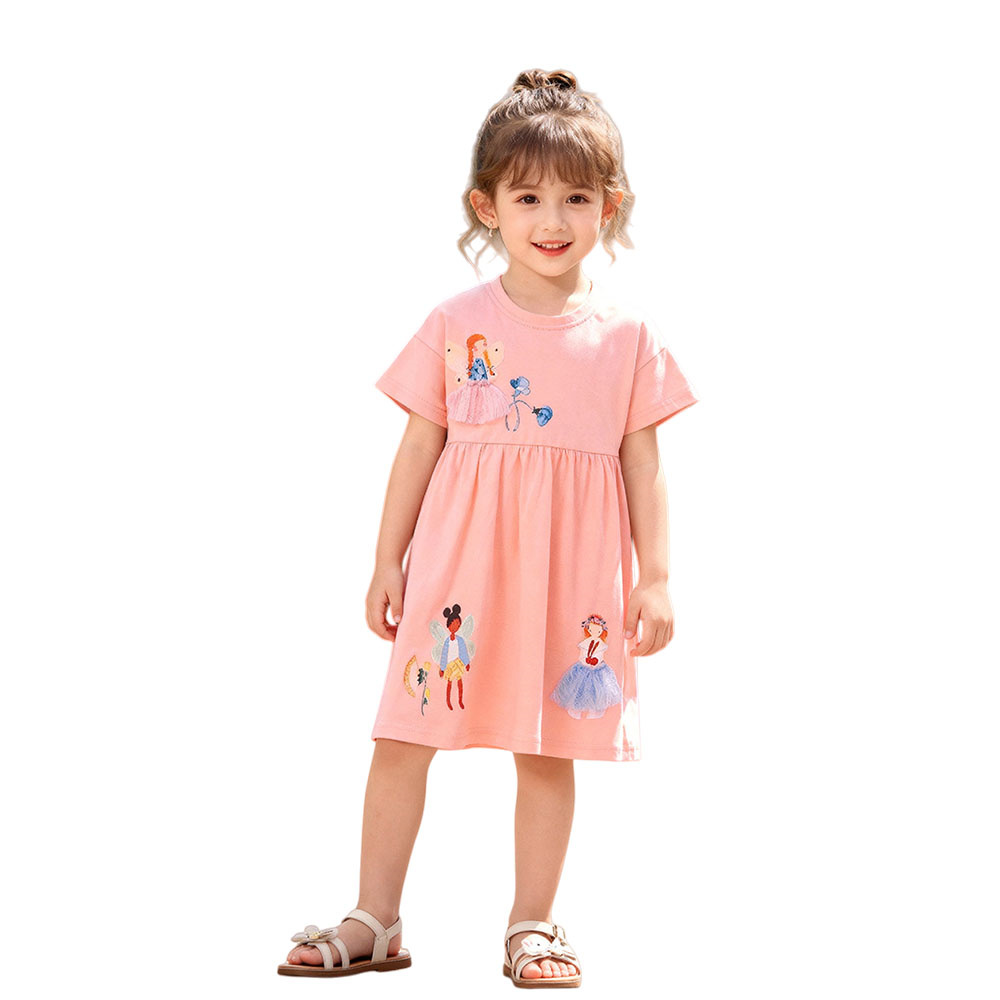 Summer Clothing Drawing For Kids - Short Sleeve Summer Girls Dresses Baby