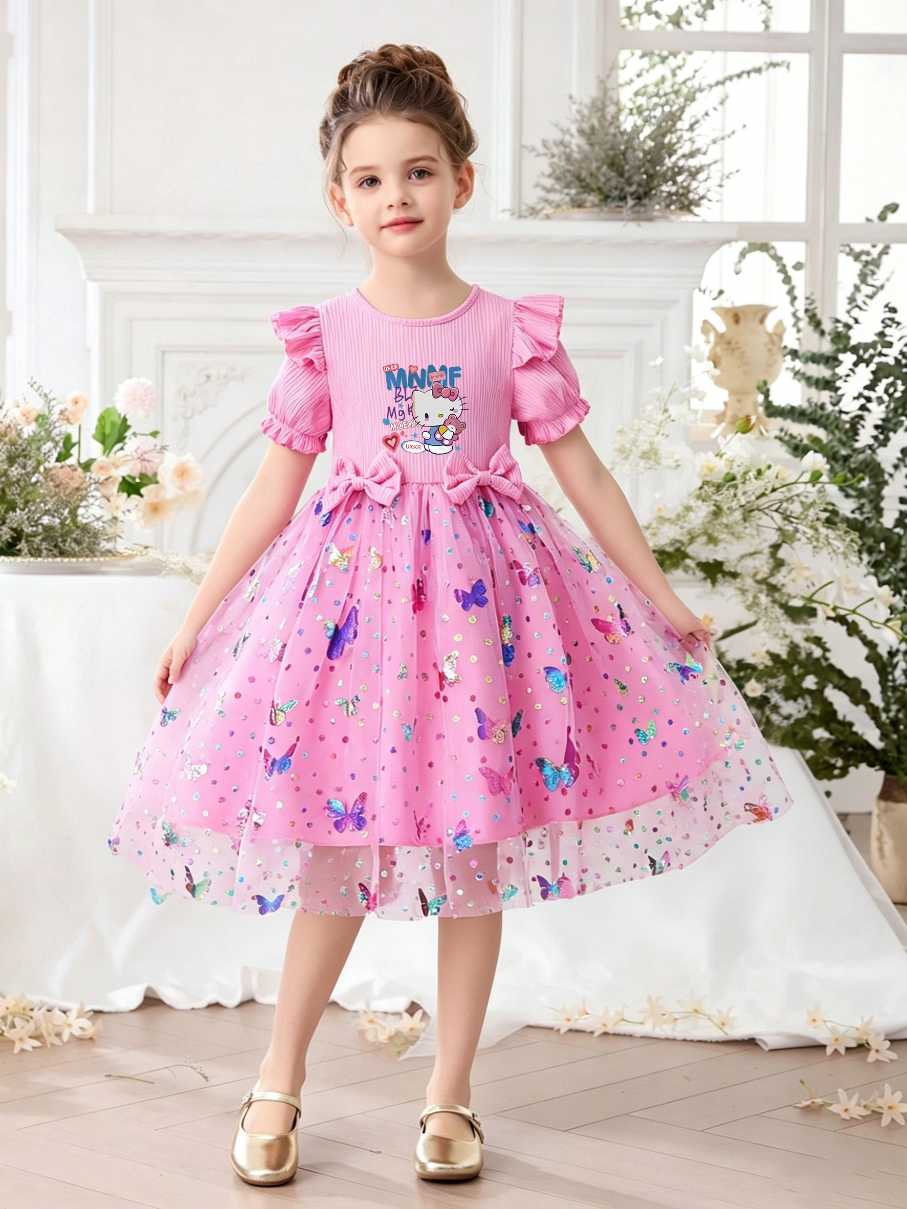 Summer Clothing Europe - Cartoon Princess Kids Outfit, European‑style Girls'