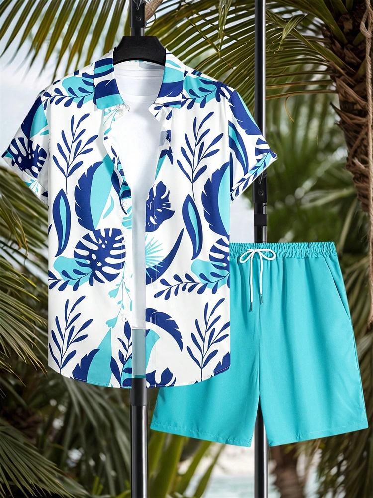 Summer Clothing Men Fashion - Men's Short-sleeved Shirt Set Artistic And
