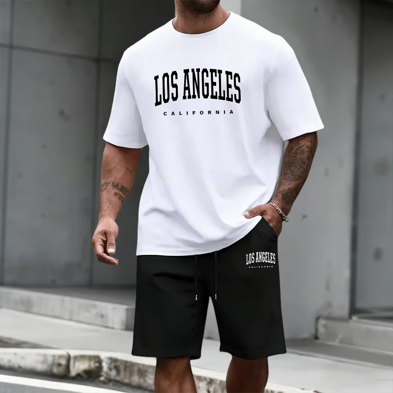 Summer Clothing For Young Men - Men's Tracksuit Short Sleeve Top and