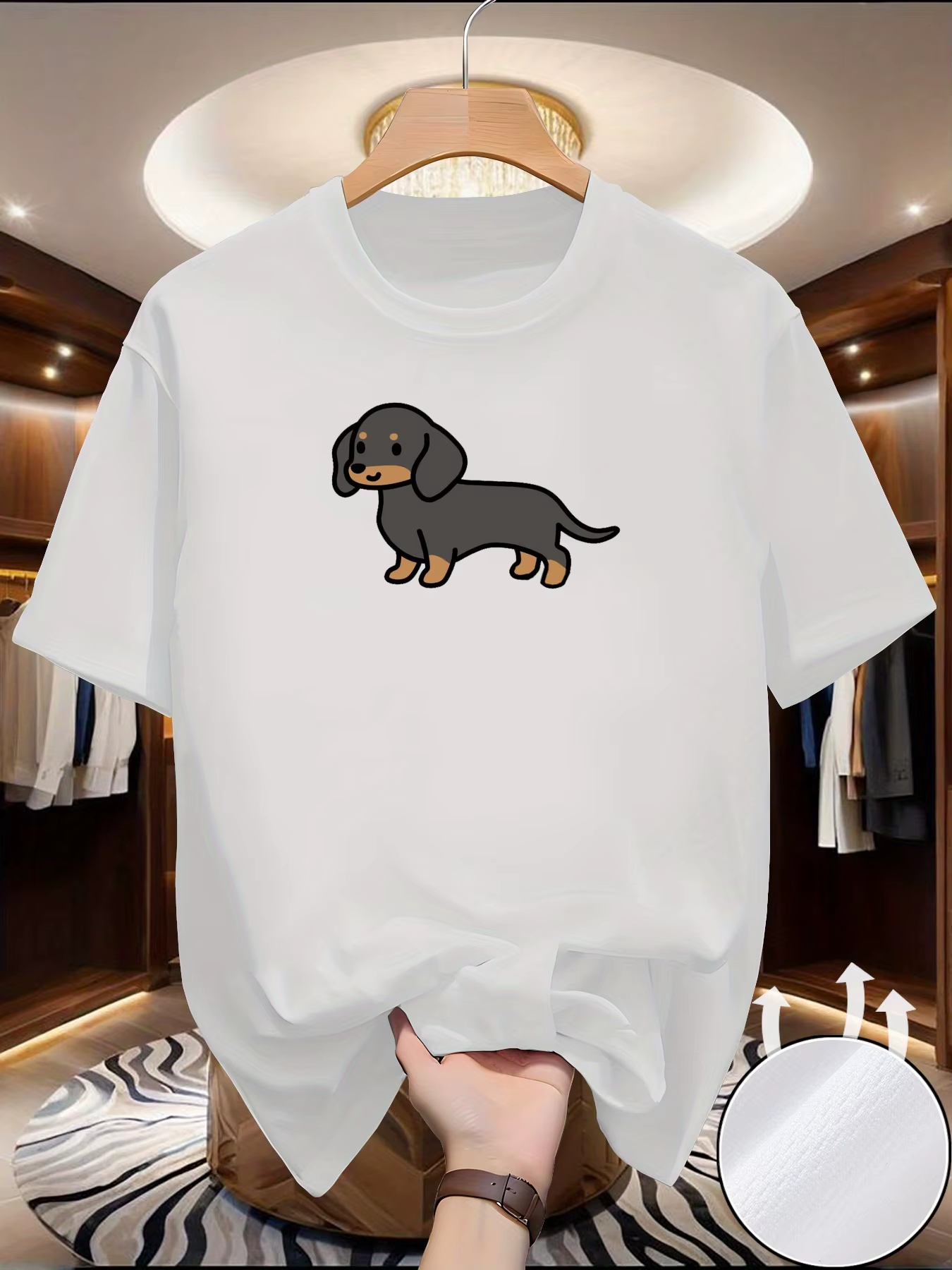 Summer Clothing Europe - New Men's Dachshund Print T-shirt Summer