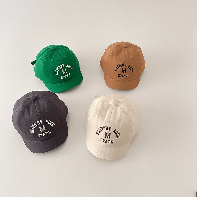 Summer Clothing Korea - Korean Letter Embroidered Baby Cap Summer