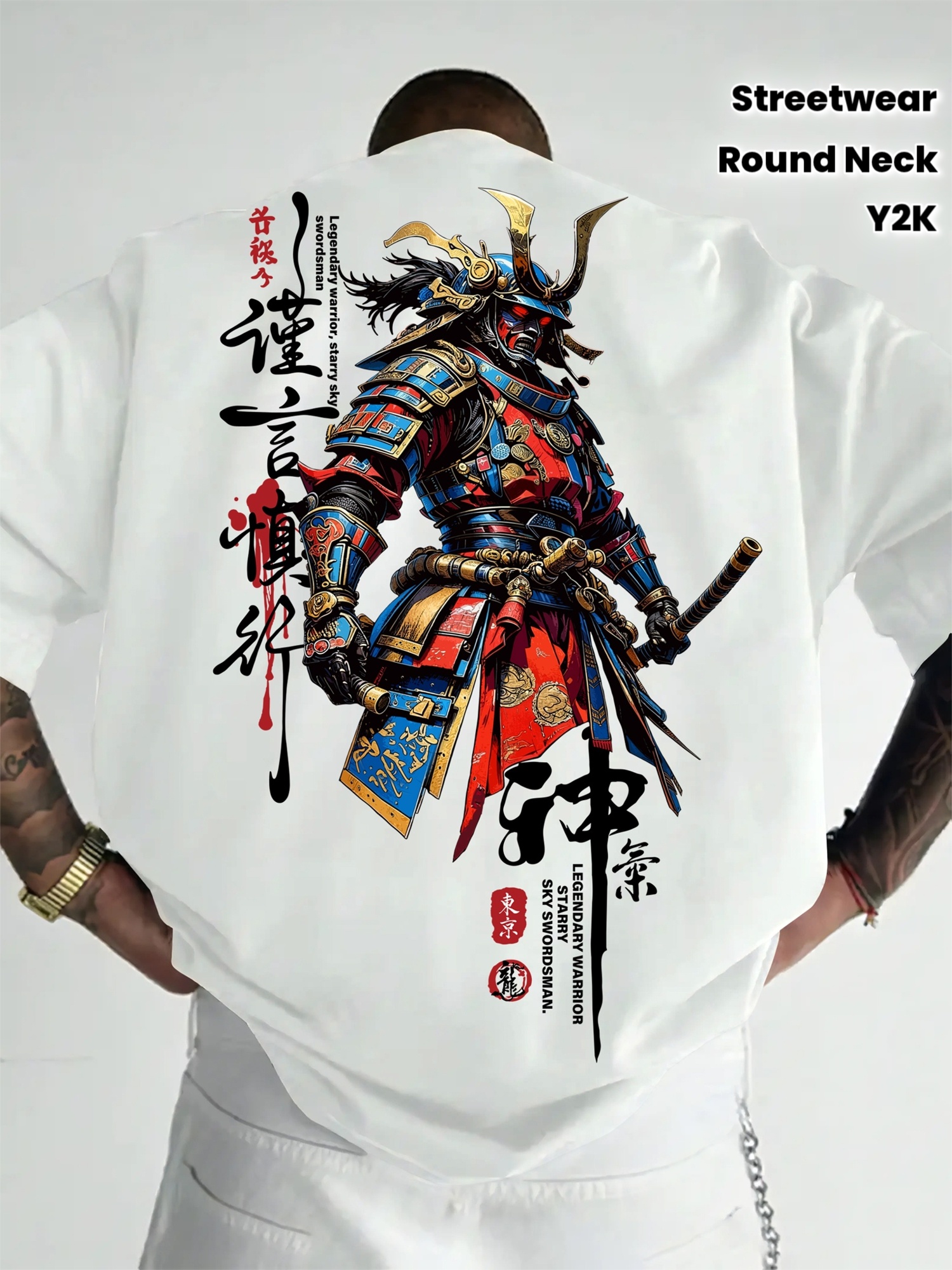 Japanese Summer Clothing Men - Harajuku Japanese-style cartoon warrior pattern 3D