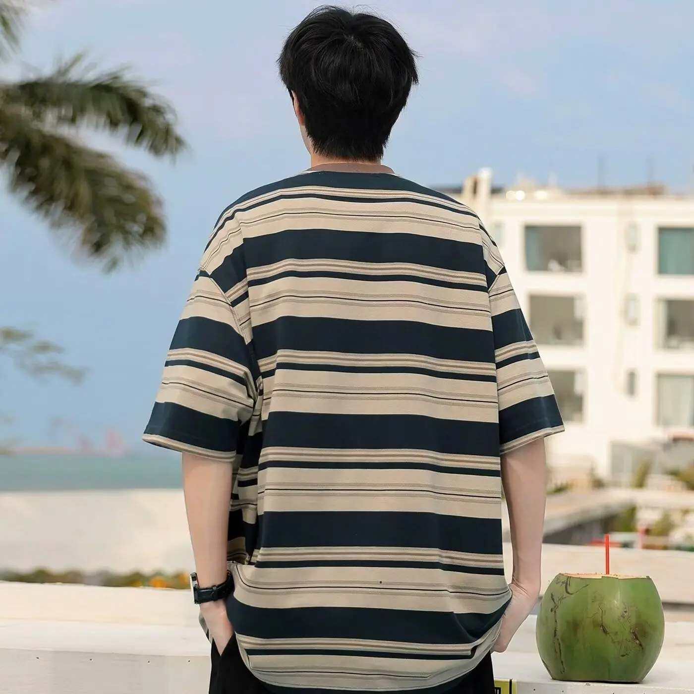 Summer Clothing Cheap - Striped Top T Shirt for Men