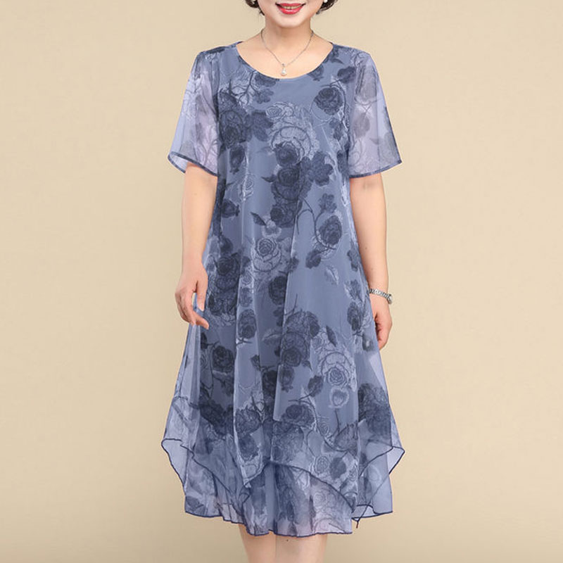 NEW O-Neck Short Sleeve Dresse - Summer Gauze Clothing review and price