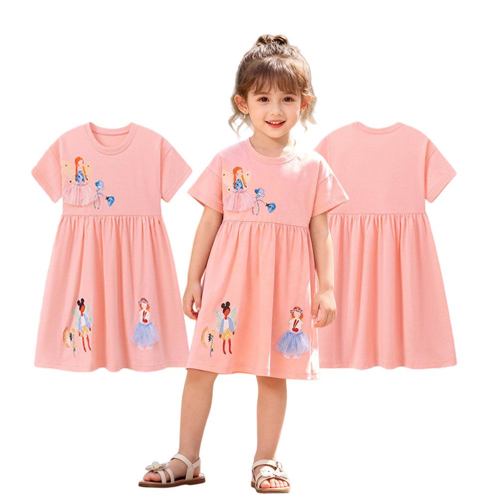 Short Sleeve Summer Girls Dres - Summer Clothing Drawing For Kids review and price