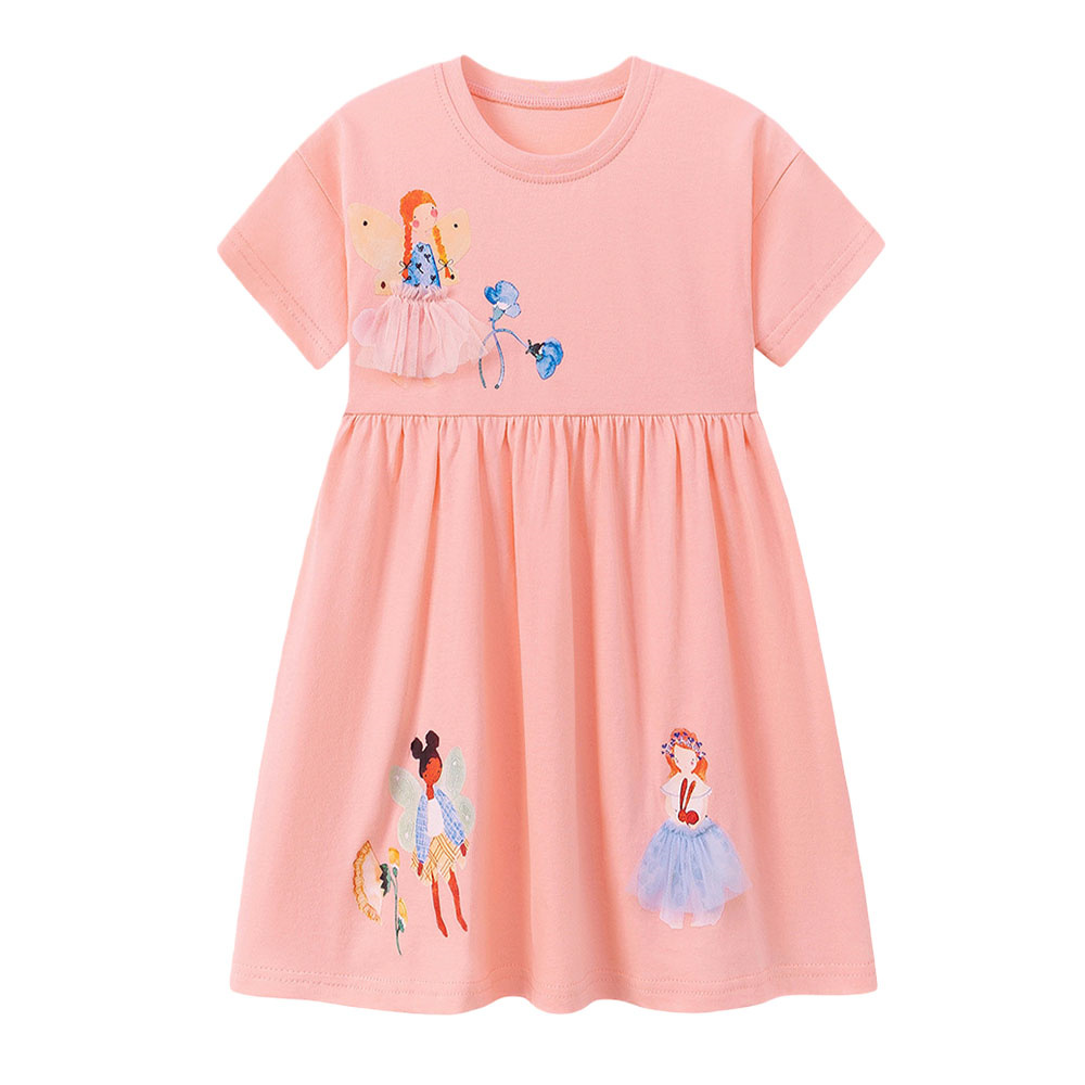Short Sleeve Summer Girls Dres - Summer Clothing Drawing For Kids review and price