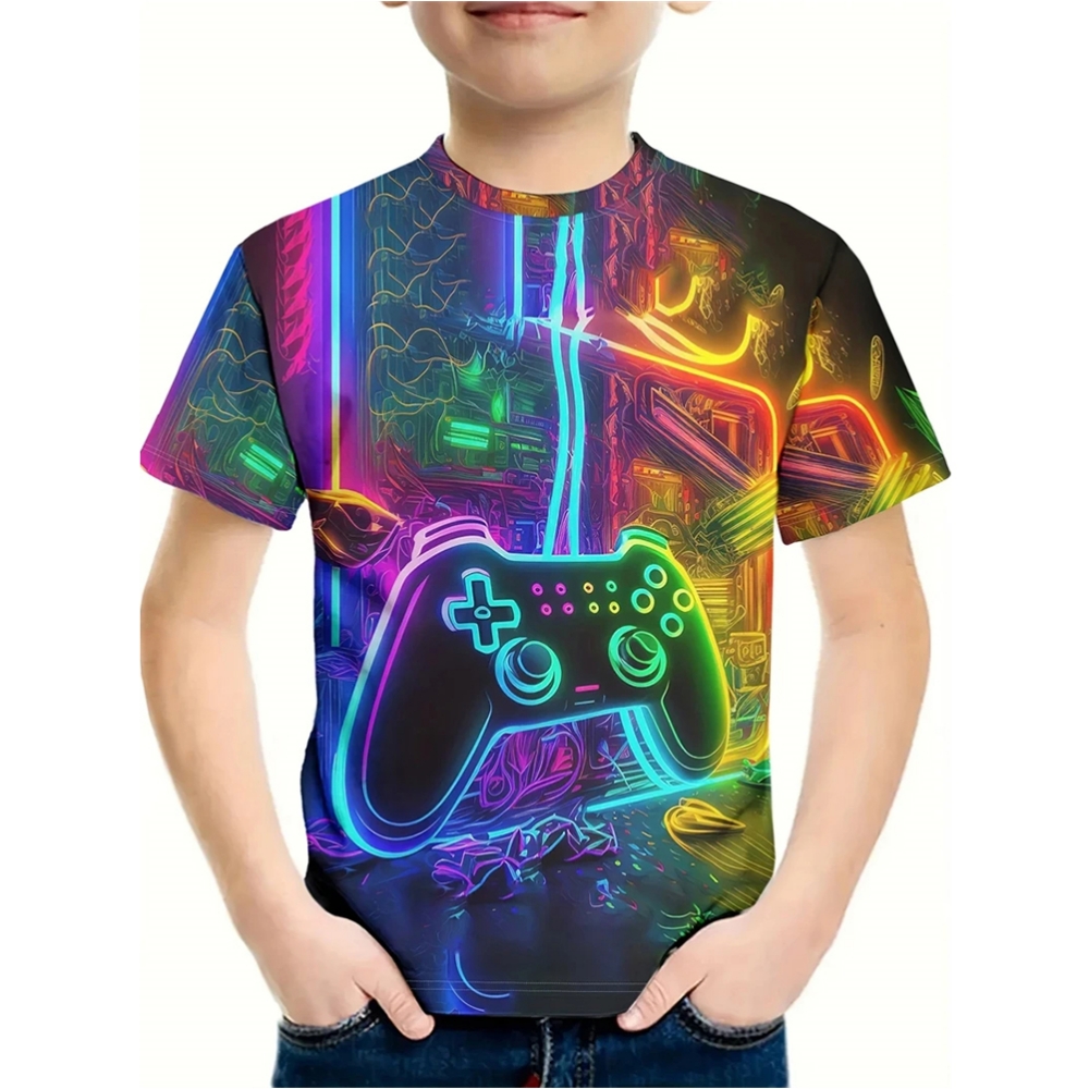 T-Shirt for a Boy 3D Print Gam - Summer Clothing Drawing For Kids review and price