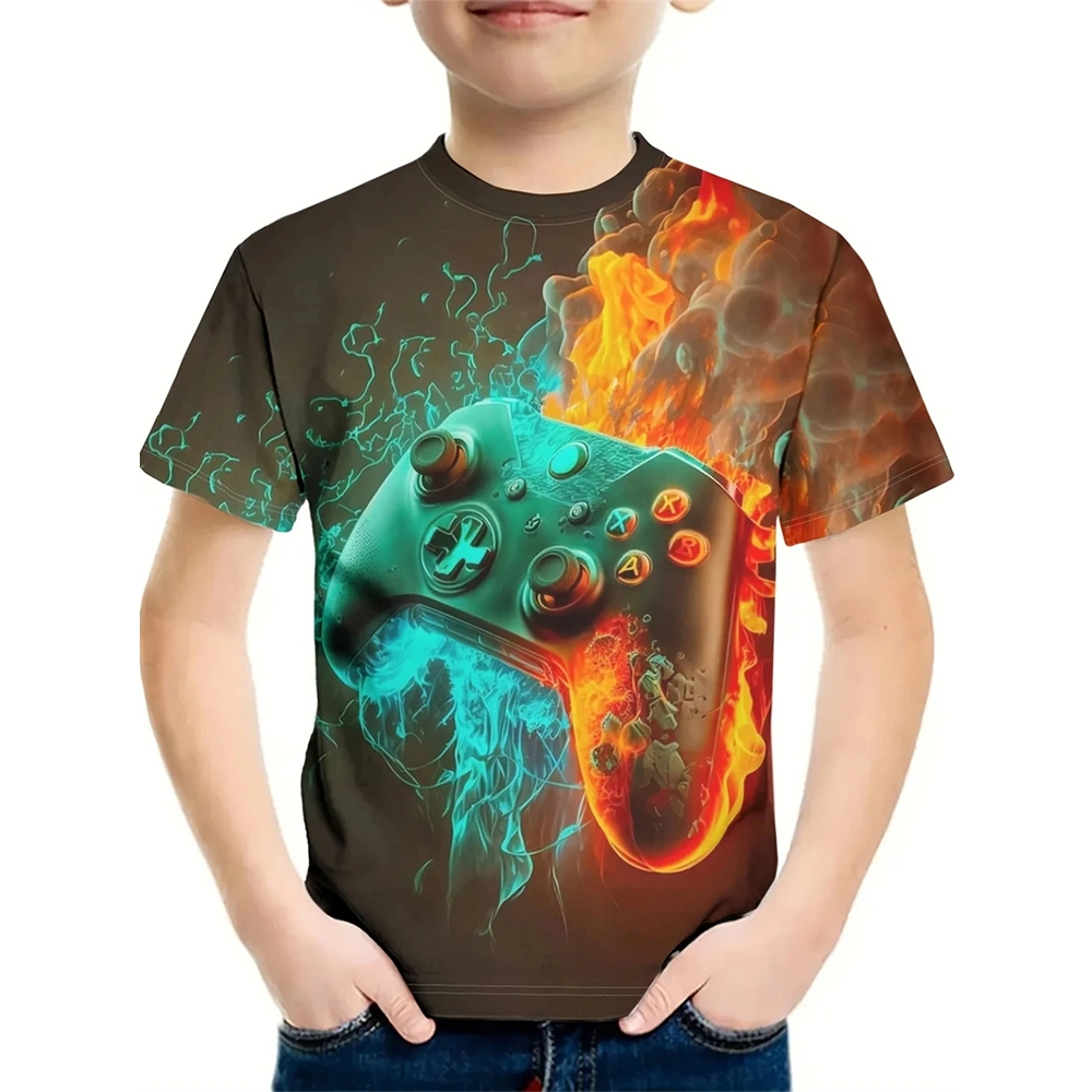 T-Shirt for a Boy 3D Print Gam - Summer Clothing Drawing For Kids review and price
