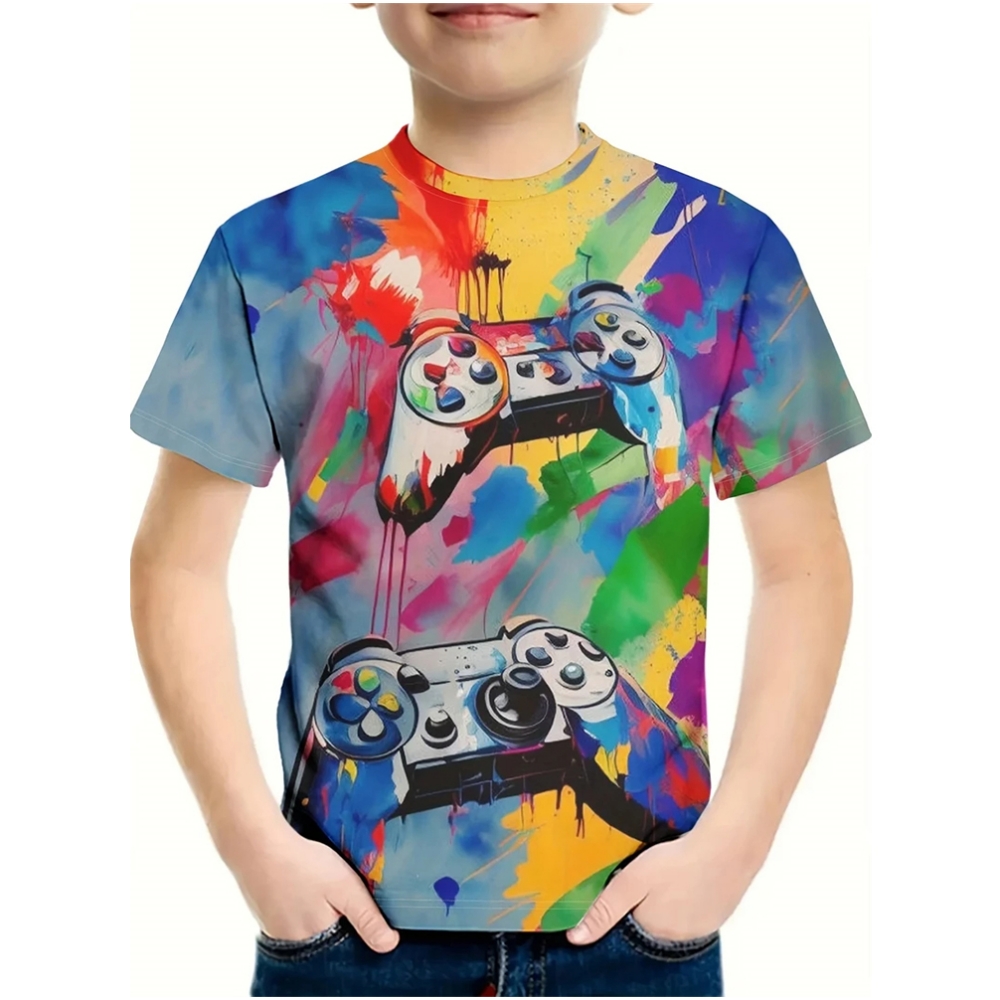 T-Shirt for a Boy 3D Print Gam - Summer Clothing Drawing For Kids review and price