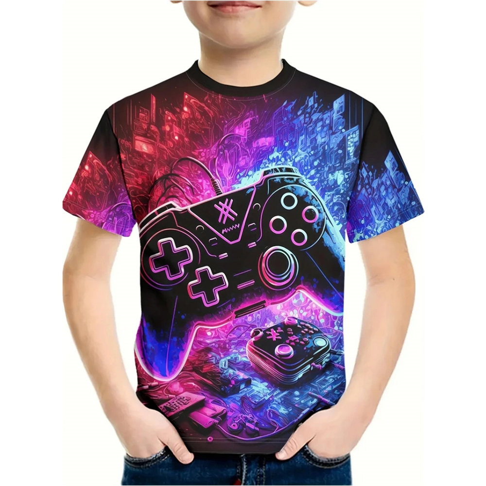 T-Shirt for a Boy 3D Print Gam - Summer Clothing Drawing For Kids review and price