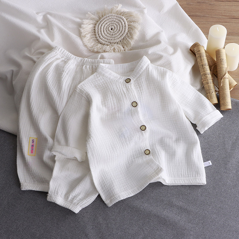 Children's Stand Collar Sets B - Summer Gauze Clothing review and price