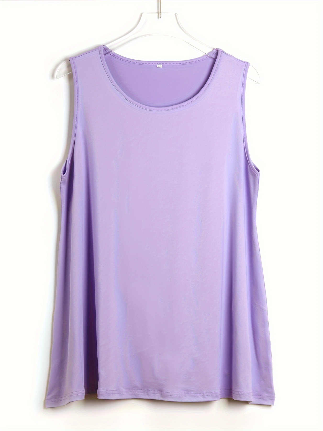 Plus Size Simple Solid Tank To - Halter Neck Top review and price