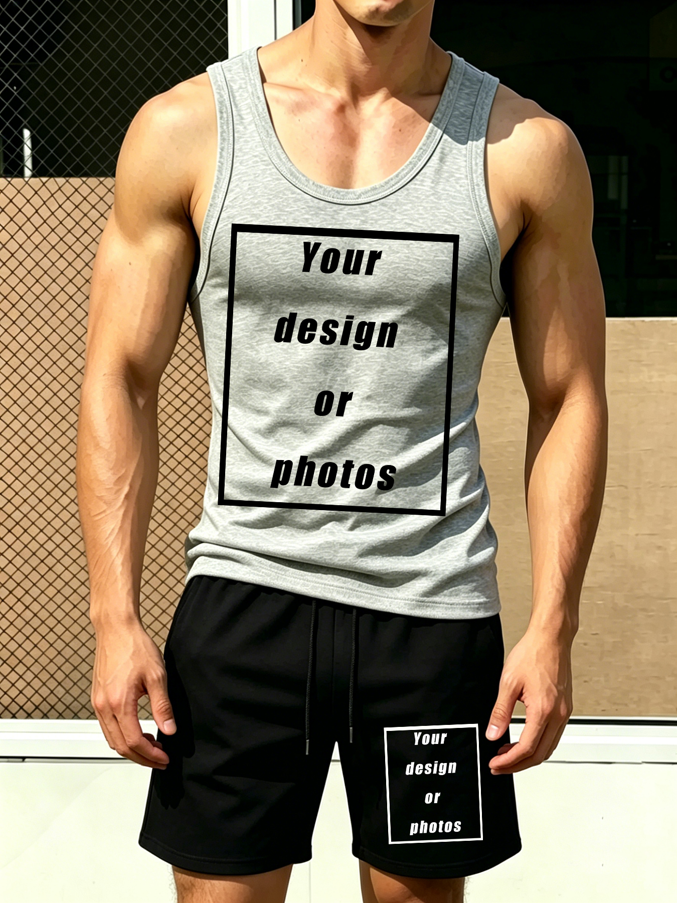 Men's Sports Tank Top Set Shor - Summer Clothing Men Fashion review and price