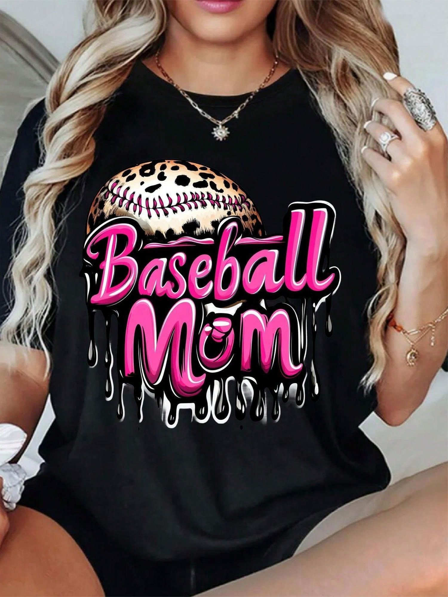 Baseball Mom Leopard Print T-S - Summer Clothing Drip review and price