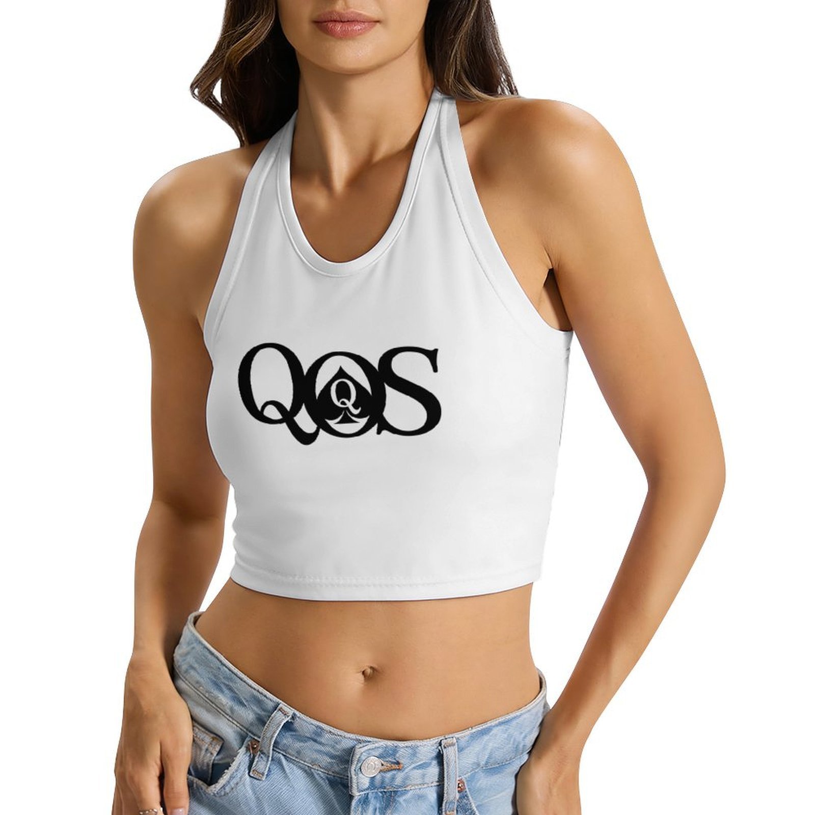 Women's QOS Print Tie Halter T - Halter Neck Top review and price