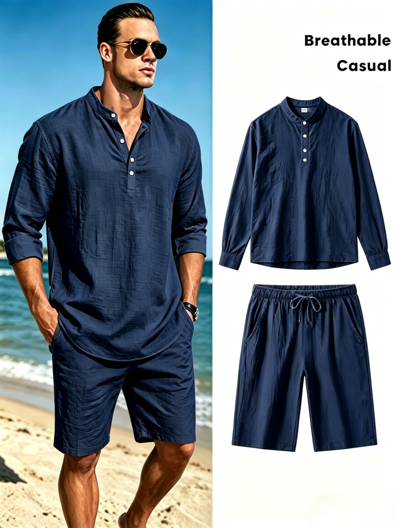 mens cotton linen henley shirt - Summer Clothing Trends review and price