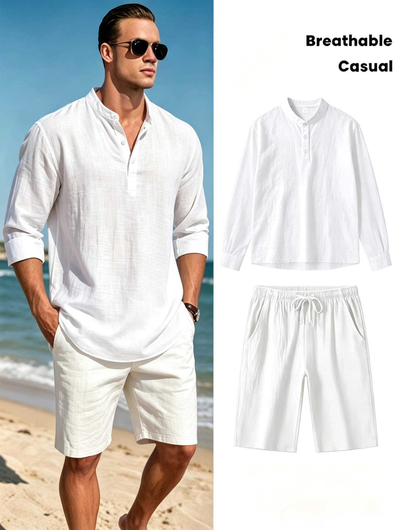 mens cotton linen henley shirt - Summer Clothing Trends review and price