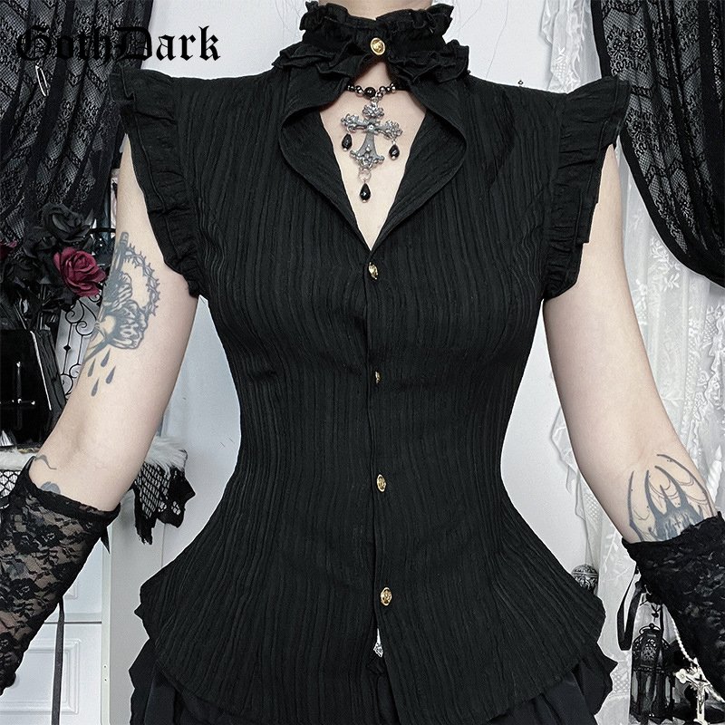 Goth Dark 90s Grunge Single Br - Summer Goth Clothing review and price