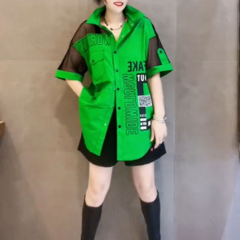 Casual Letter Printed Loose Bl - Summer Gauze Clothing review and price