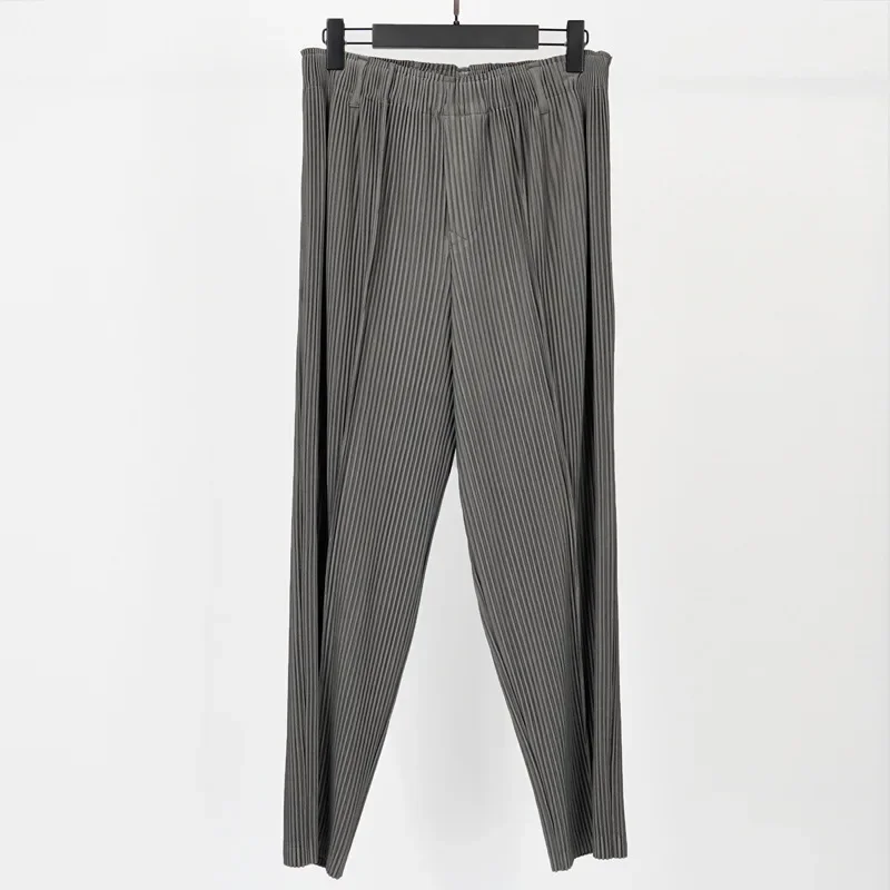 Miyake Pleated Casual Solid Pa - Japanese Summer Clothing Men review and price