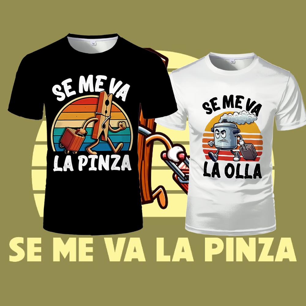Se Me Va La Pinza Print T-Shir - Summer Clothing In Spanish review and price