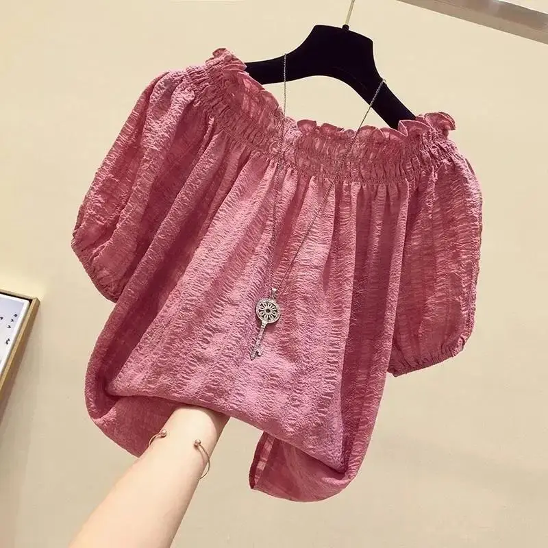 Rose Red casual slash neck puf - Summer Rose Clothing review and price
