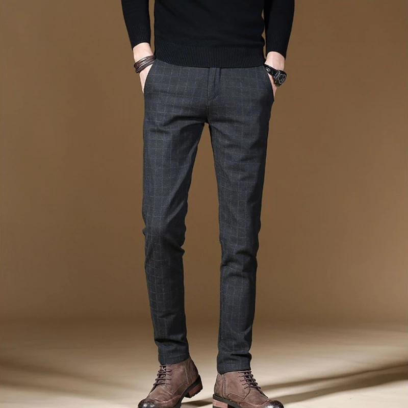 Male Suit Trousers Gray Plaid  - Summer Clothing Cheap review and price