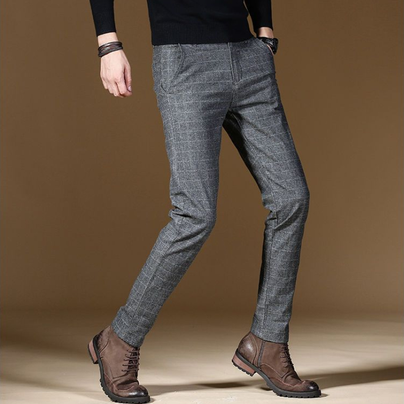 Male Suit Trousers Gray Plaid  - Summer Clothing Cheap review and price