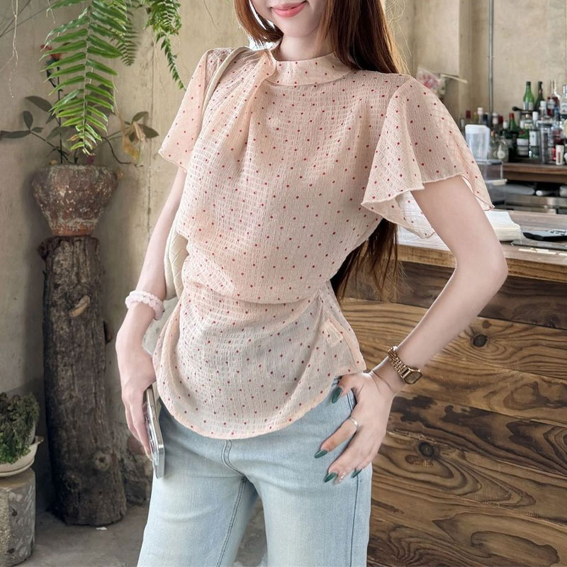 Fashionable Gauze Sweet Polka  - Summer Gauze Clothing review and price