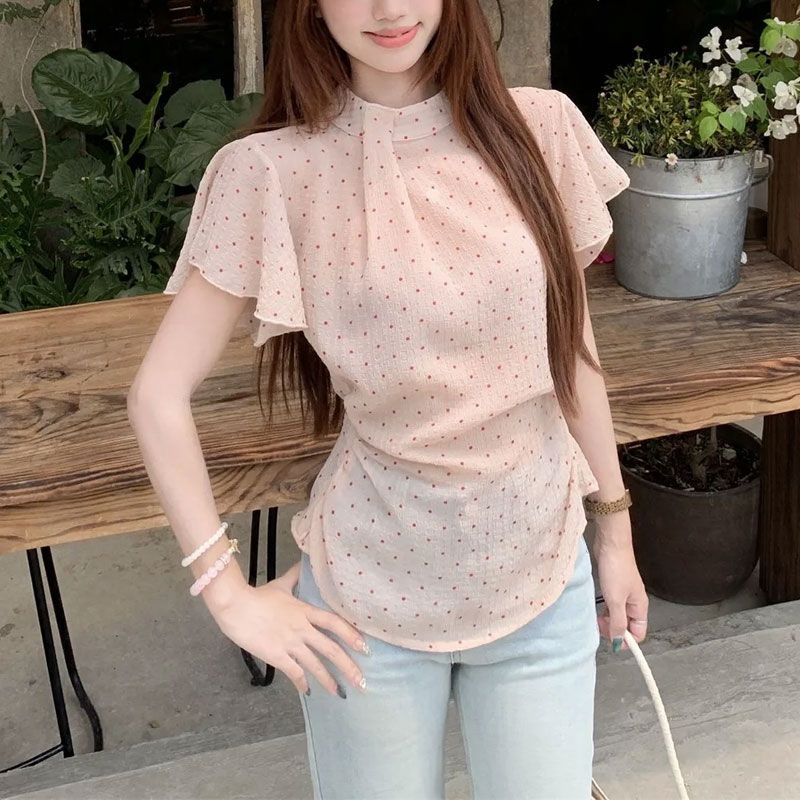 Fashionable Gauze Sweet Polka  - Summer Gauze Clothing review and price