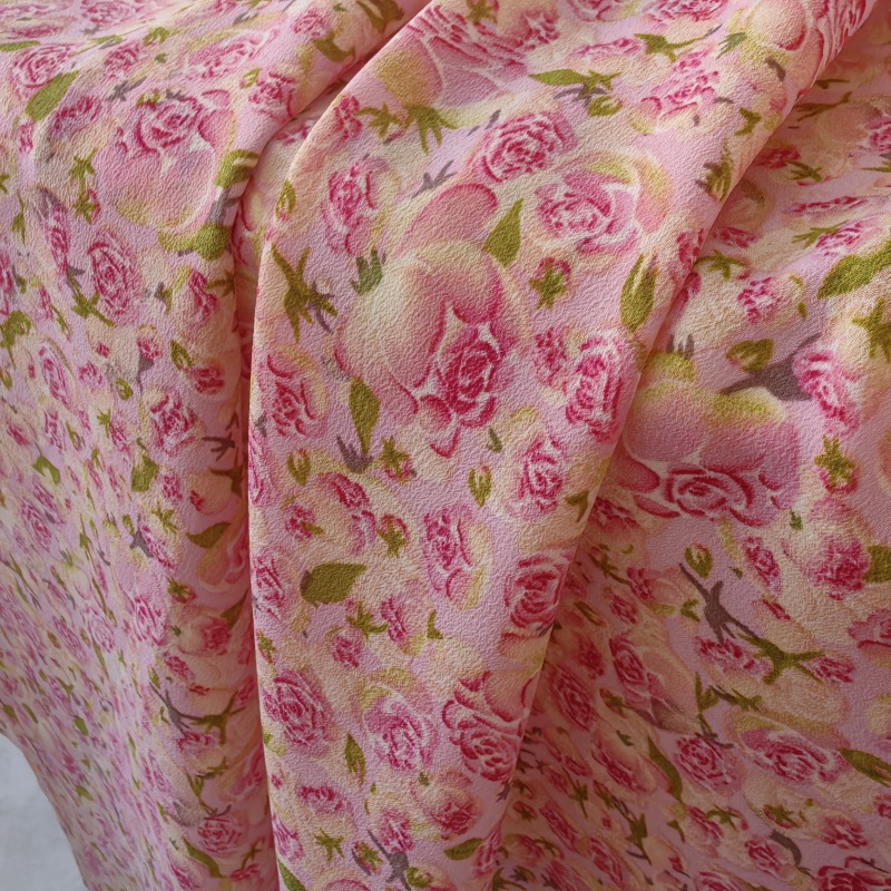 Deep Pink Floral Thin Chiffon  - Summer Rose Clothing review and price