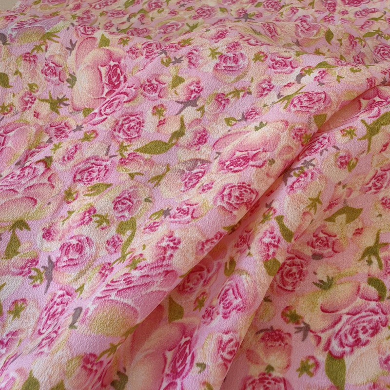 Deep Pink Floral Thin Chiffon  - Summer Rose Clothing review and price