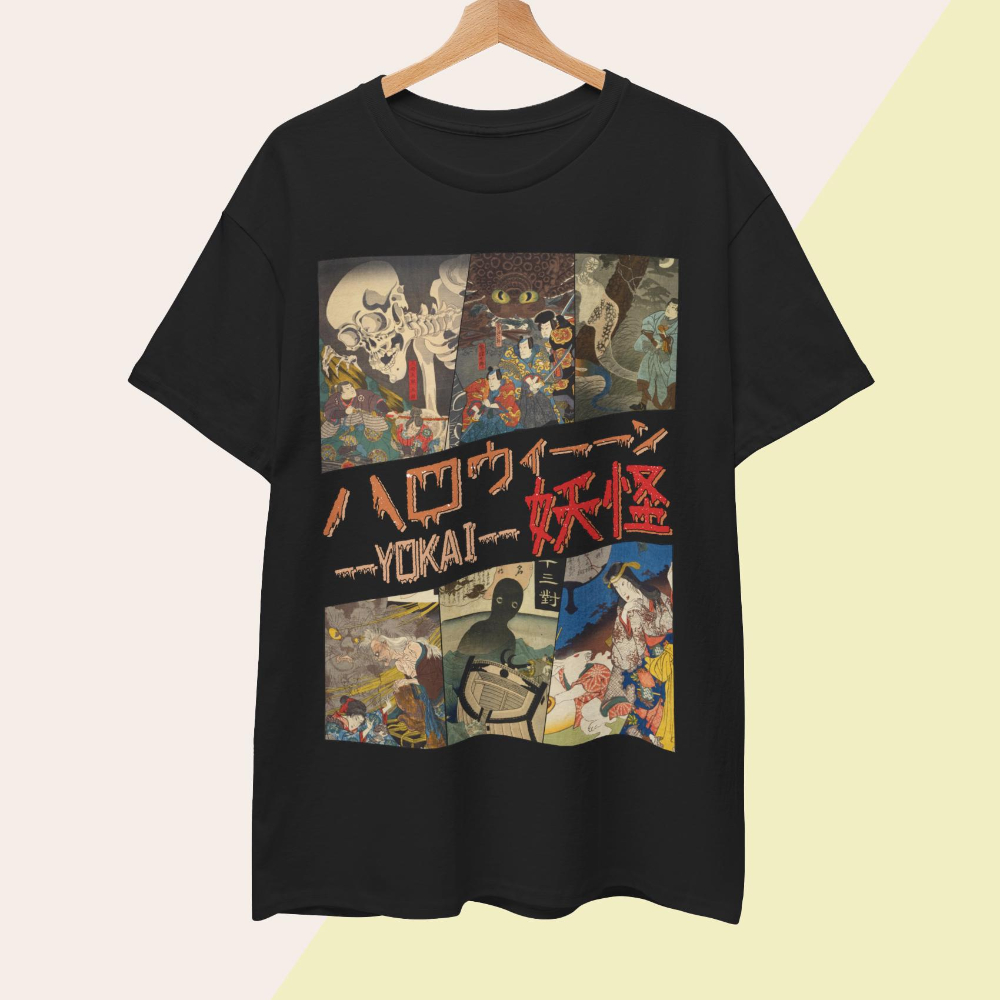 Vintage Yokai T-Shirt Utagawa  - Summer Goth Clothing review and price