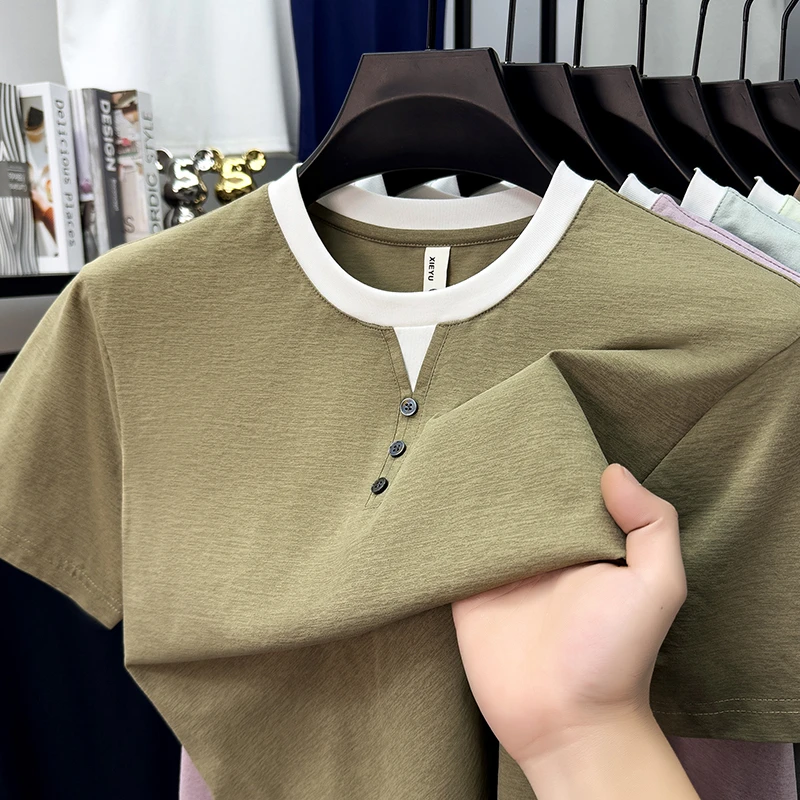Mens Short Sleeve Henley Neck  - Summer Clothing For Young Men review and price
