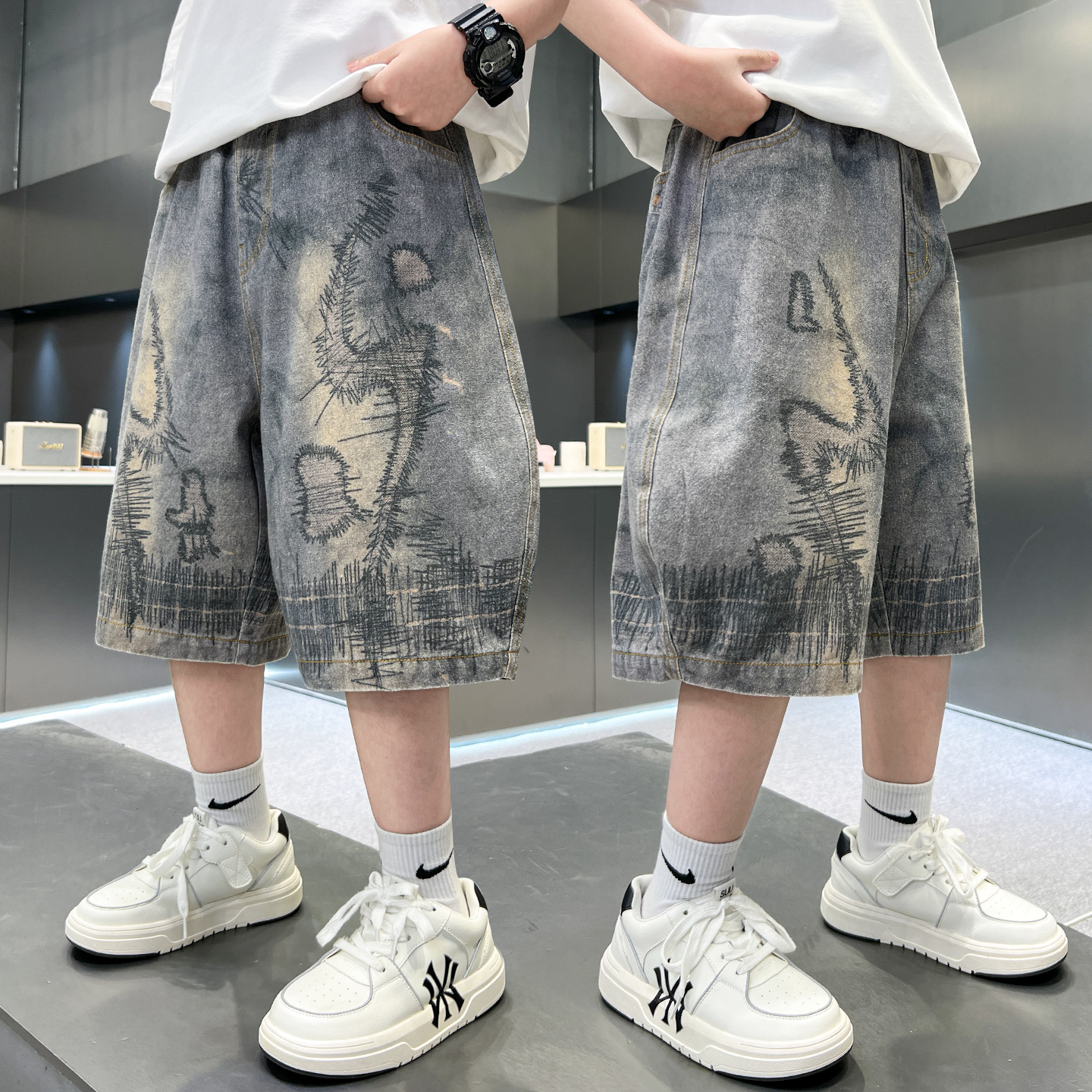 Boys Summer Thin Loose Fit Den - Summer Clothing Drawing For Kids review and price