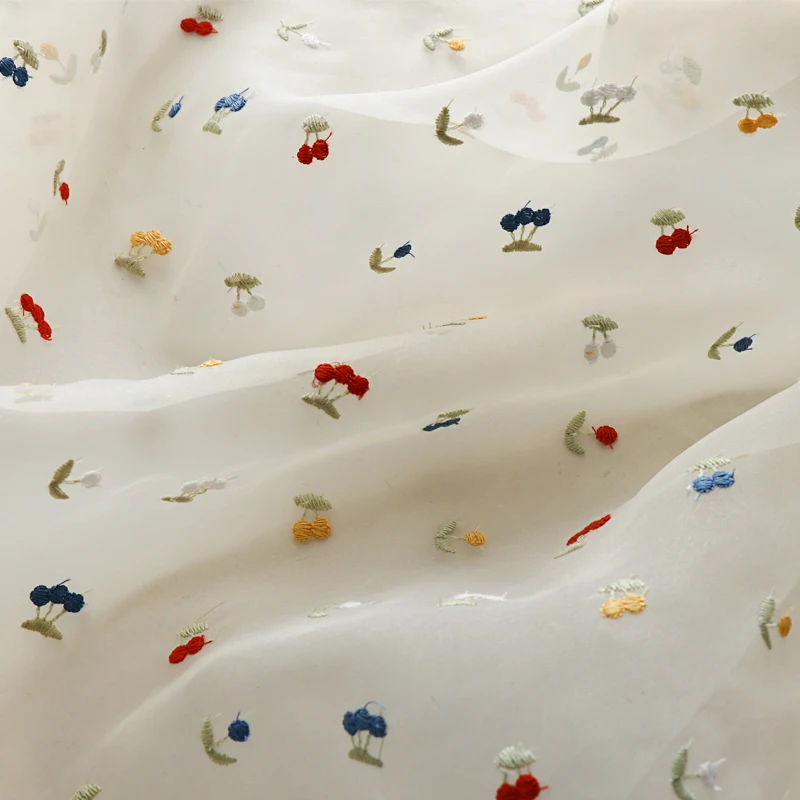 145x50cm White Fruit Embroider - Summer Gauze Clothing review and price