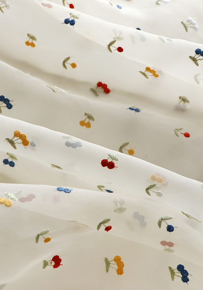 145x50cm White Fruit Embroider - Summer Gauze Clothing review and price