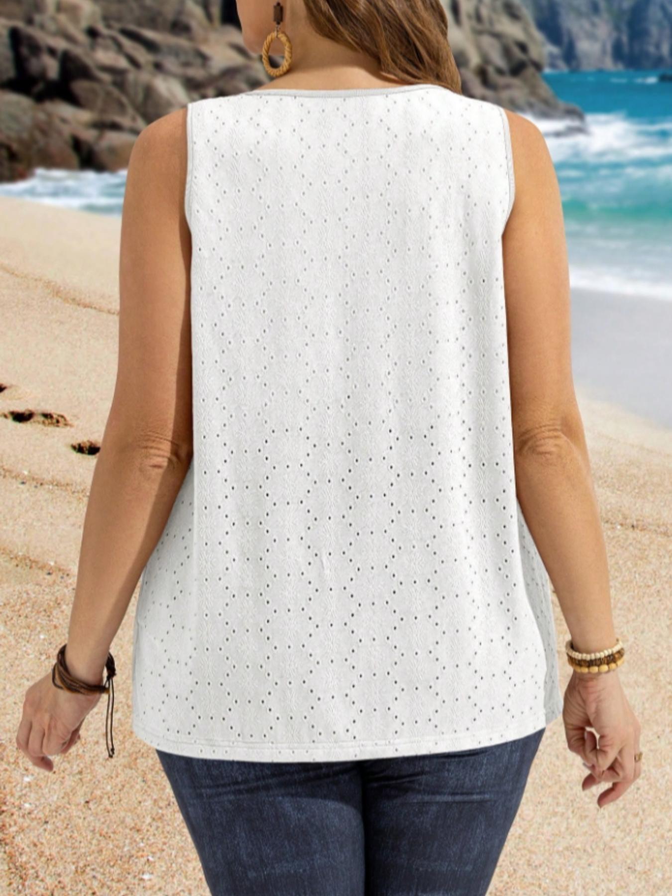 Plus Size Women's Eyelet Embro - Summer Upf Clothing review and price