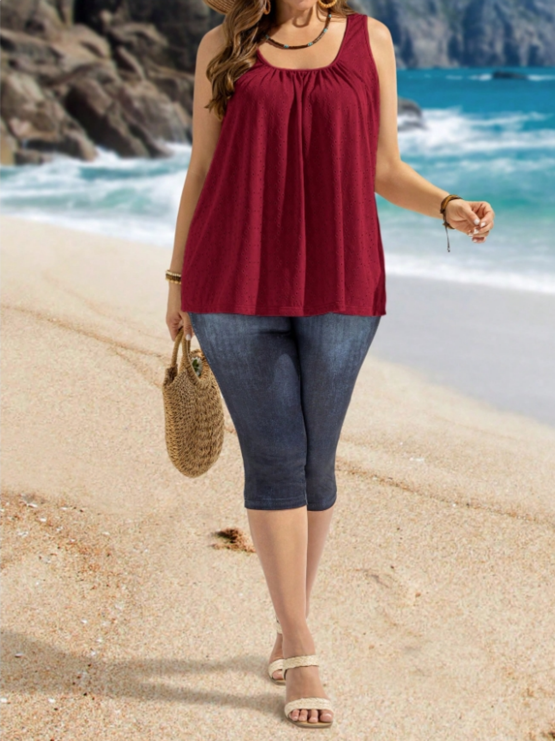 Plus Size Women's Eyelet Embro - Summer Upf Clothing review and price