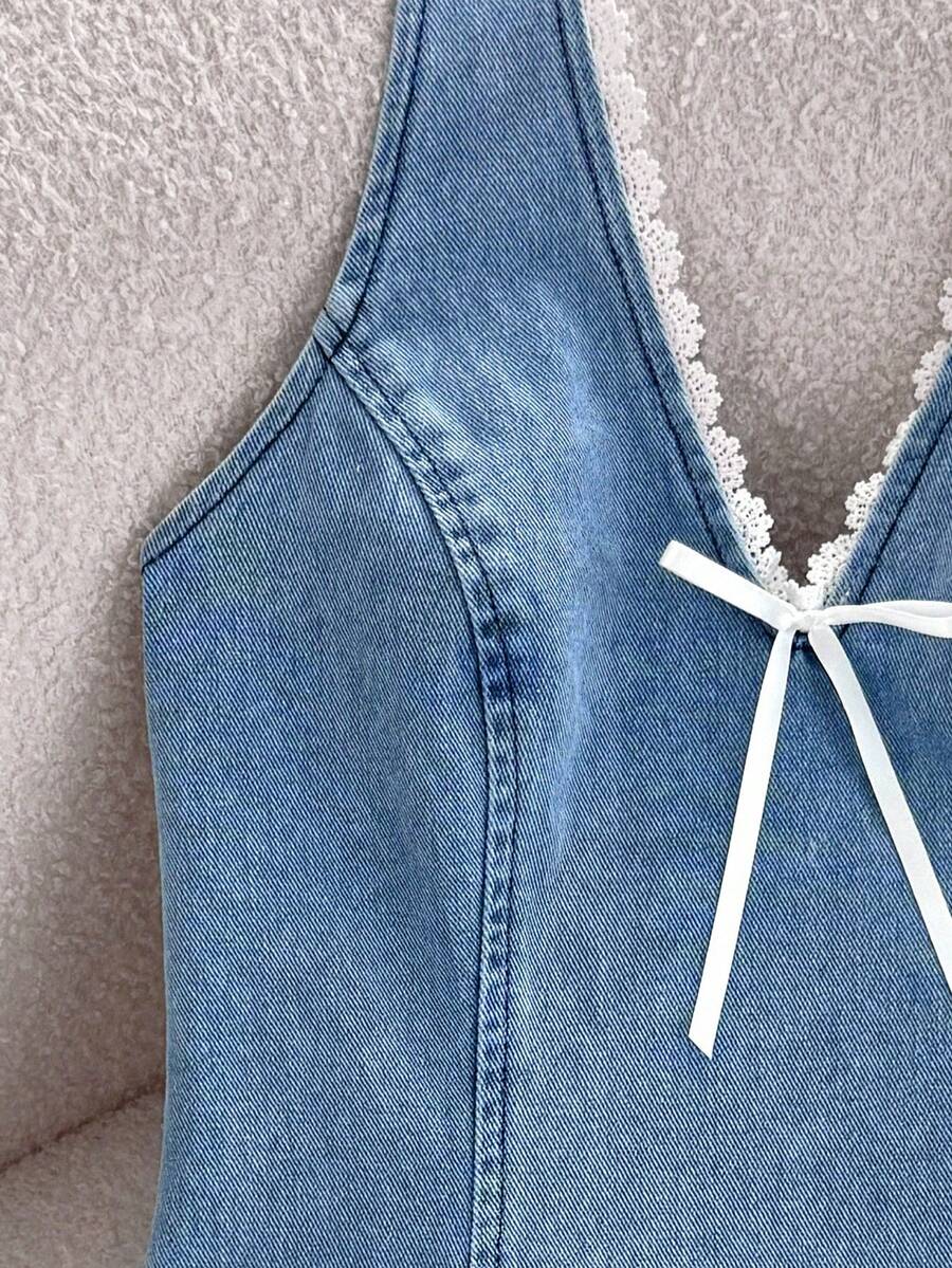 Womens Halter Neck Denim Mini  - Halter Neck Top review and price
