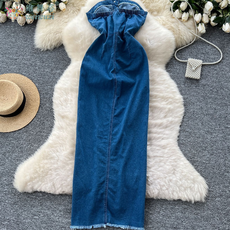 2026 Women Retro Strapless Dem - Summer Clothing Juniors review and price