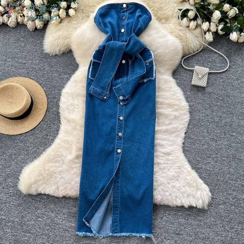 2026 Women Retro Strapless Dem - Summer Clothing Juniors review and price