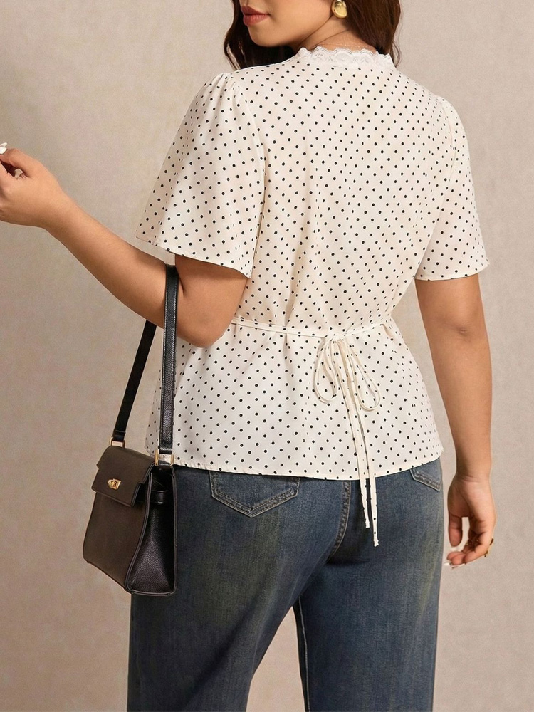 GIBSIE Plus Size Polka Dot Con - Summer Upf Clothing review and price