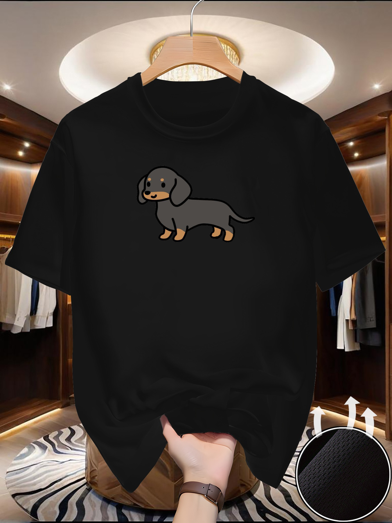 New Men's Dachshund print T-sh - Summer Clothing Europe review and price